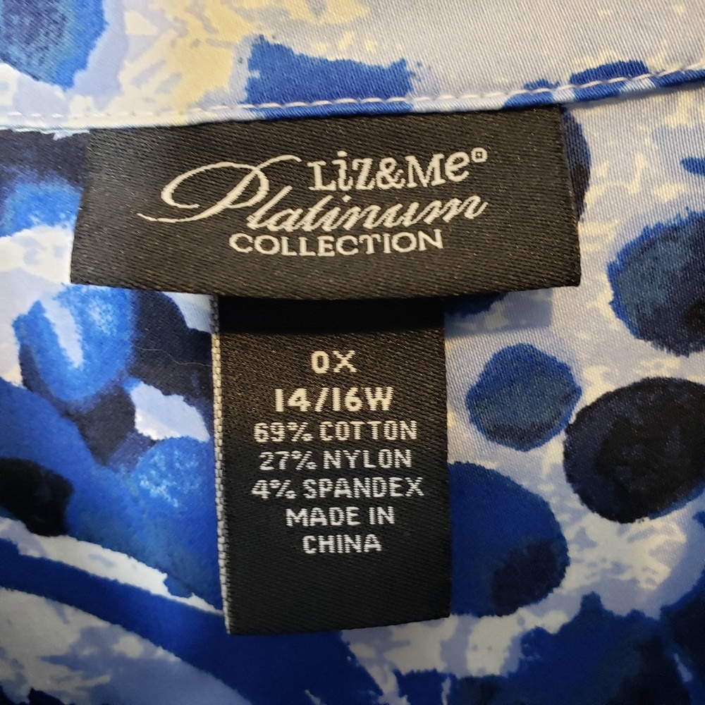 Liz & Me Platinum Collection Size 14/16W (0X) Blue - Picture 3 of 5